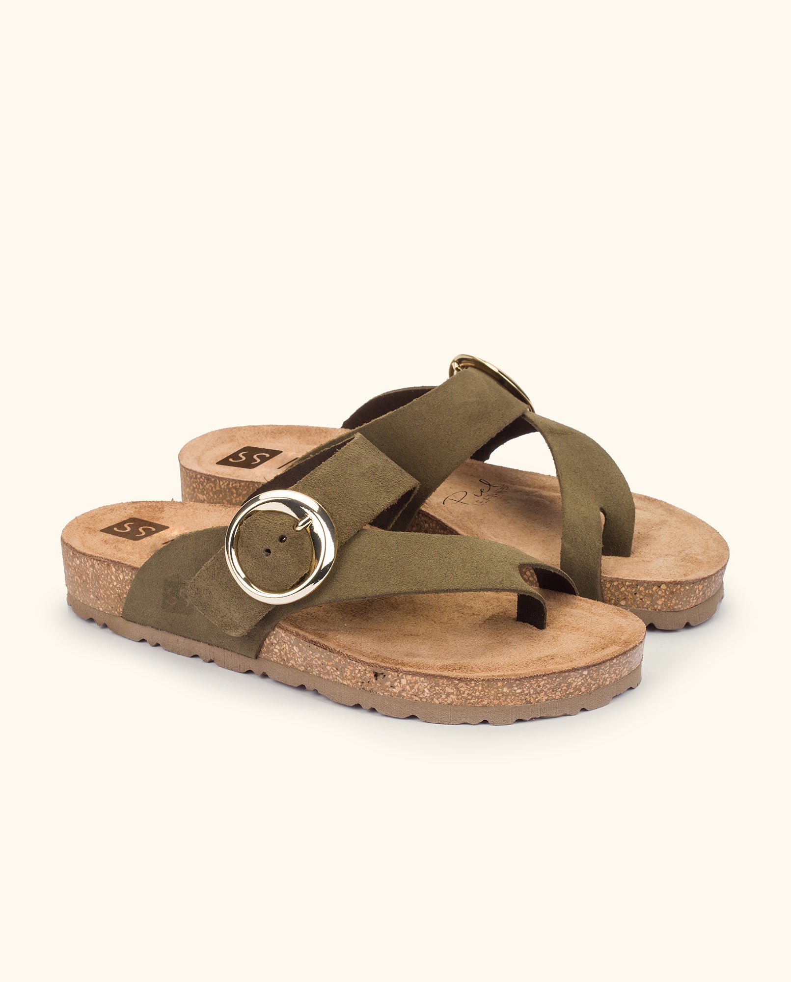 Flat sandal JERBA-113 green