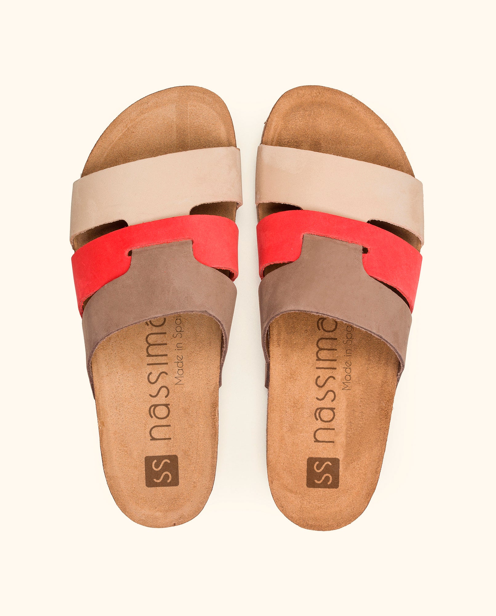 Flat sandal JERBA-116 red