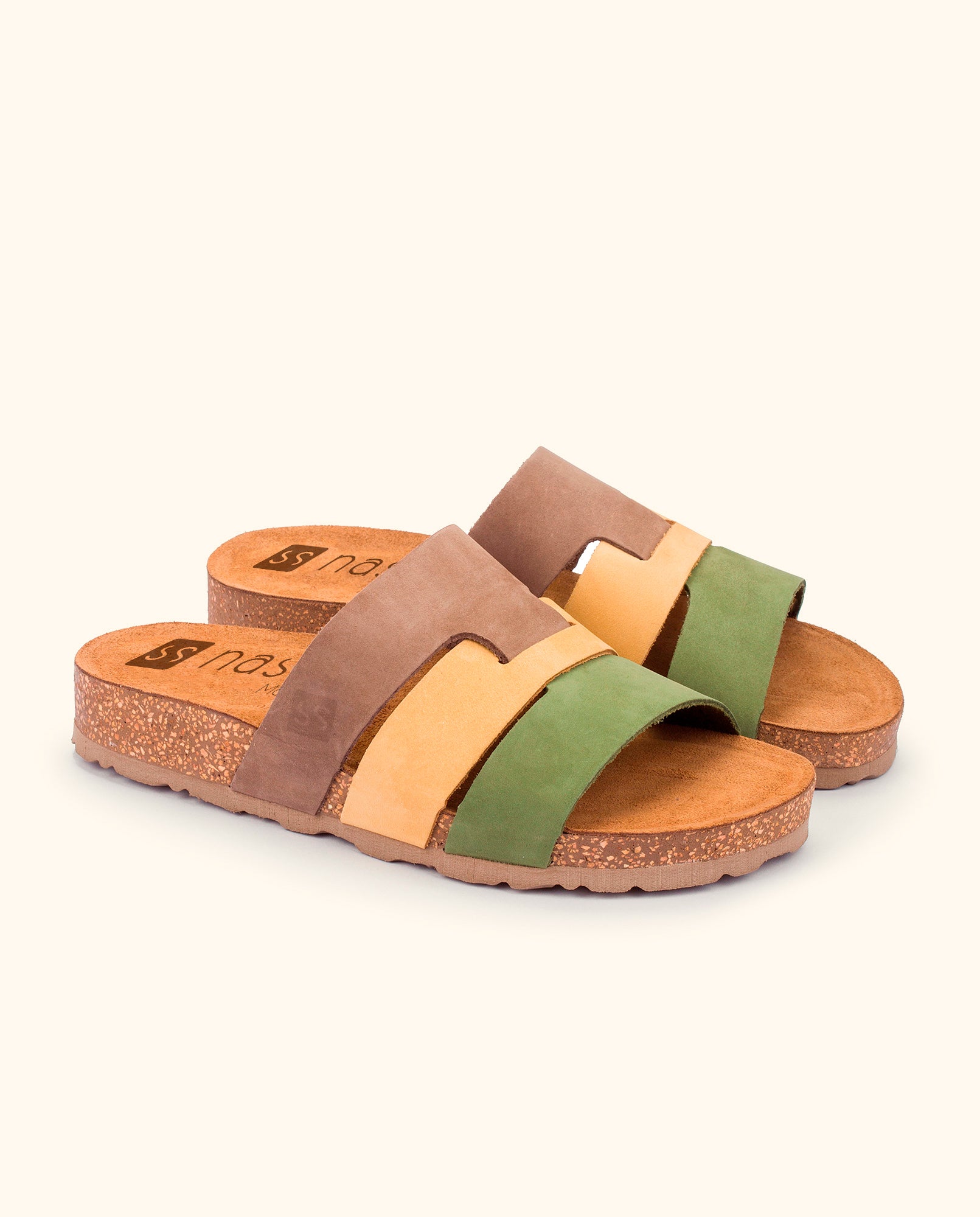 Flat sandal JERBA-116 green