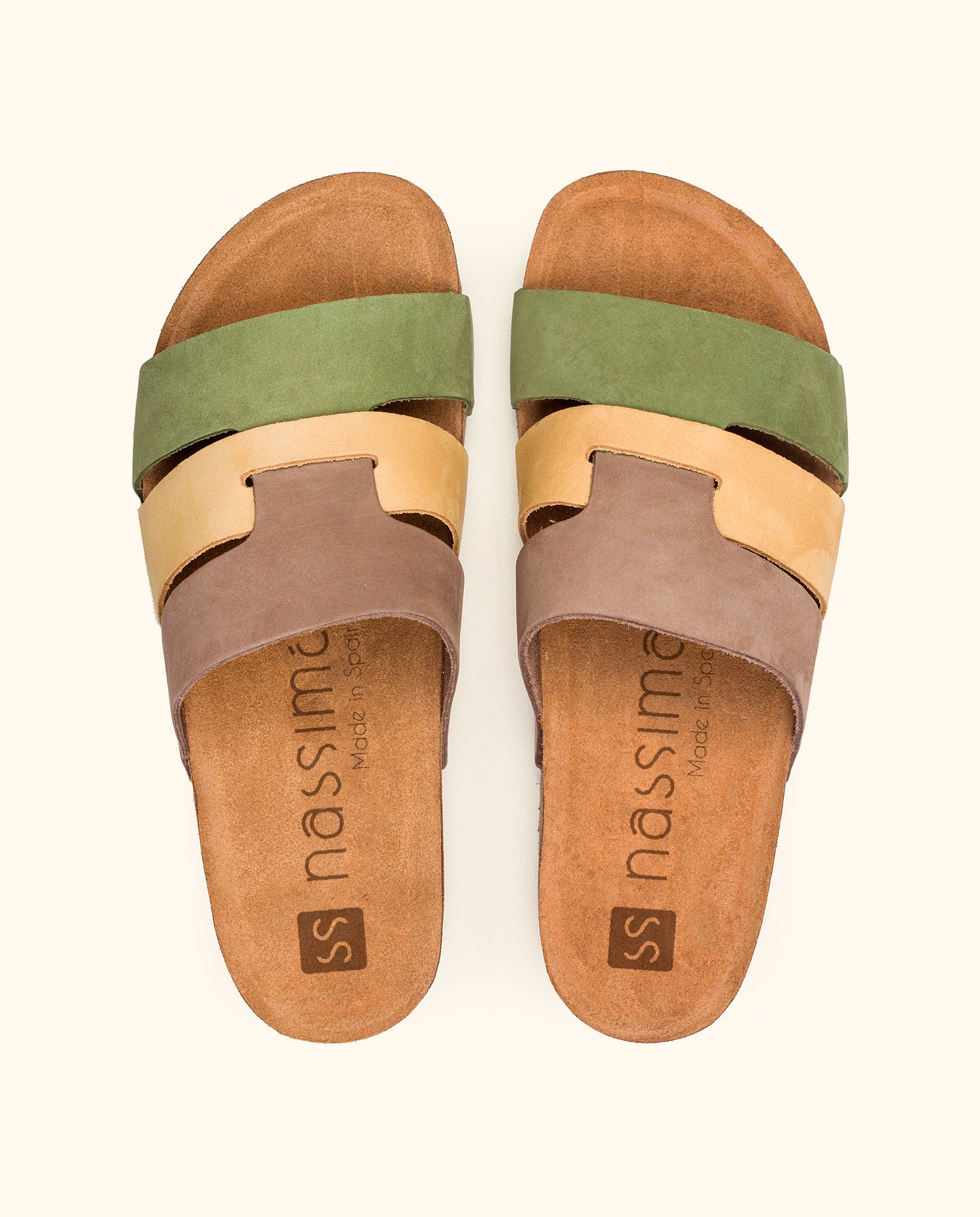 Flat sandal JERBA-116 green