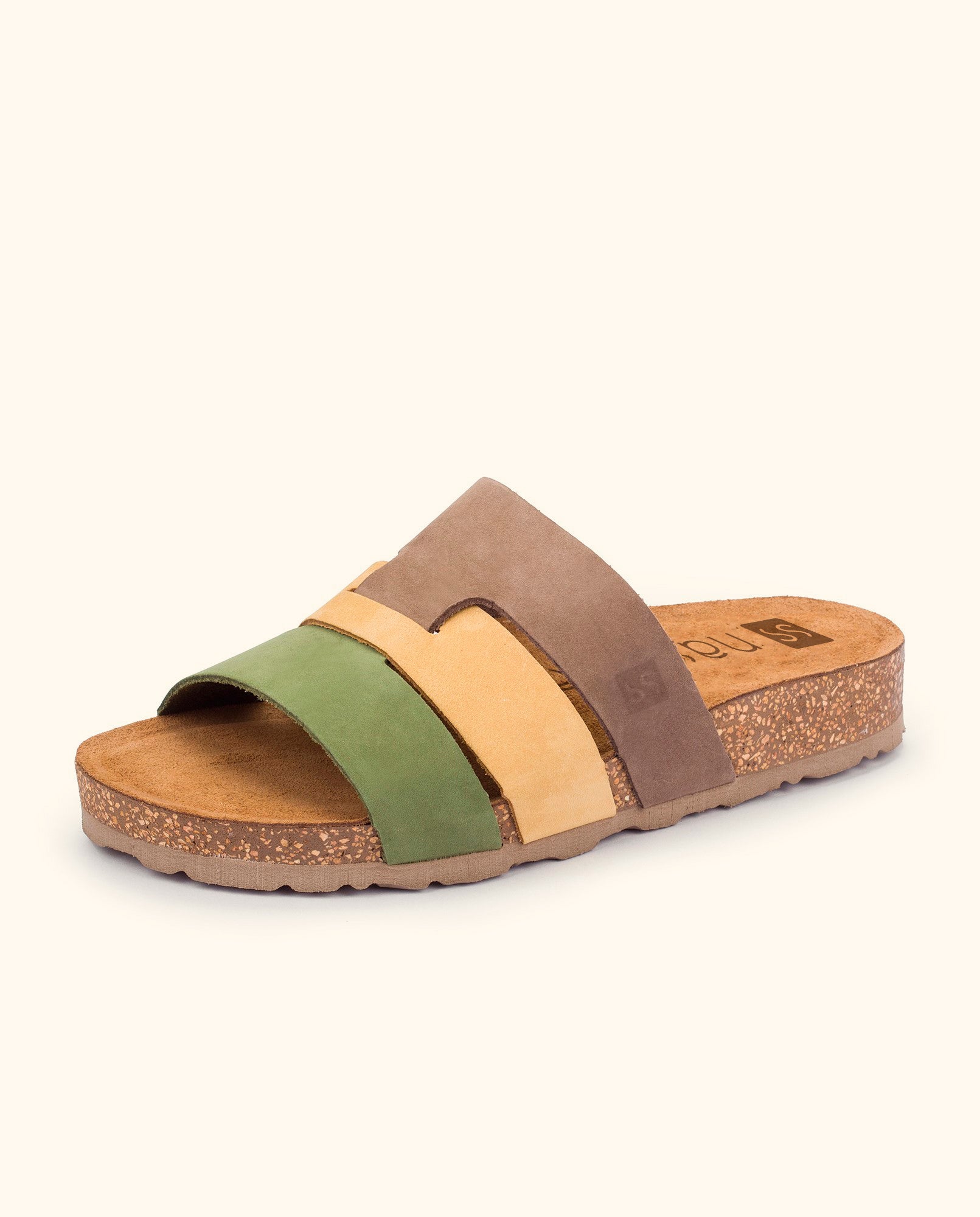 Flat sandal JERBA-116 green