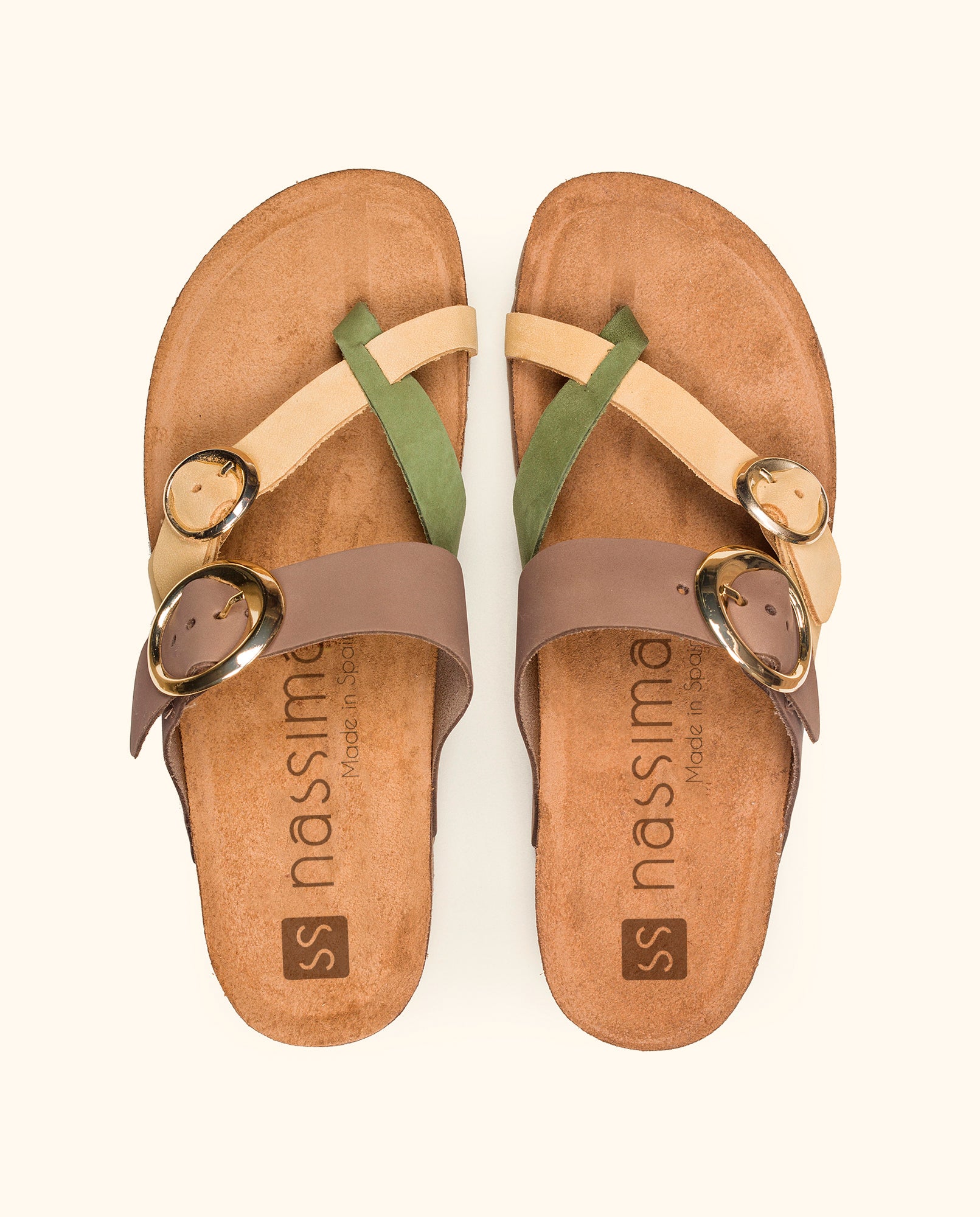 Flat sandal JERBA-122 green