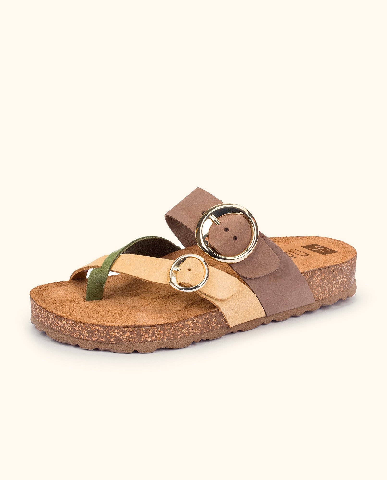 Flat sandal JERBA-122 green