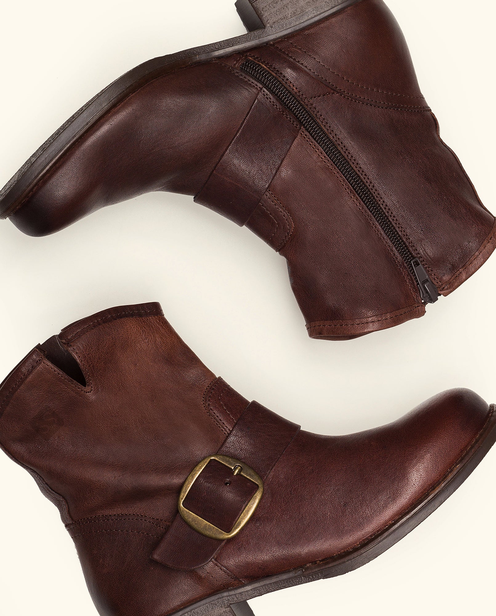 Flat ankle boot MONS-001 brown