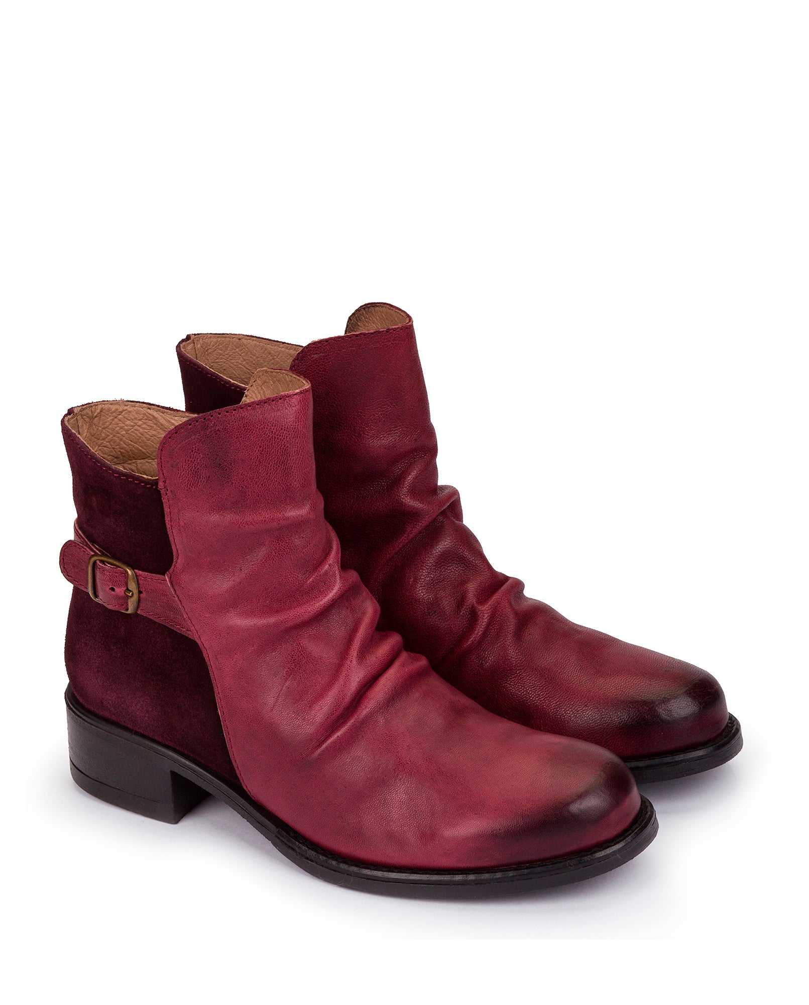 Flat ankle boot MONS-002 burgundy