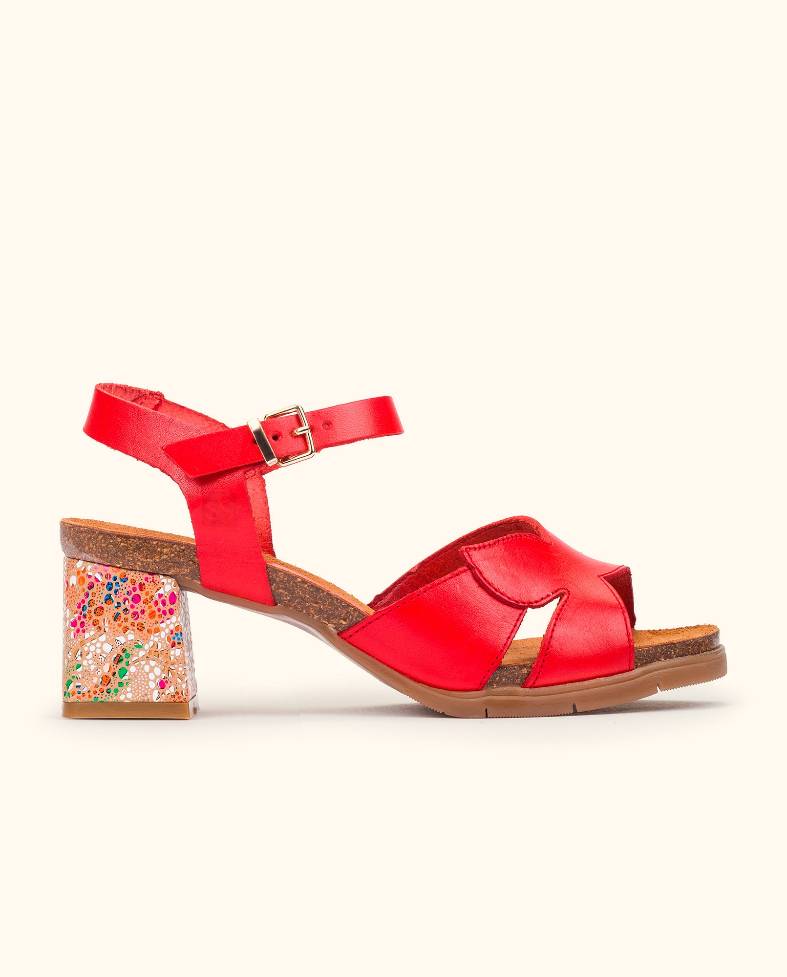 Heeled sandal ZAHARA-013 red