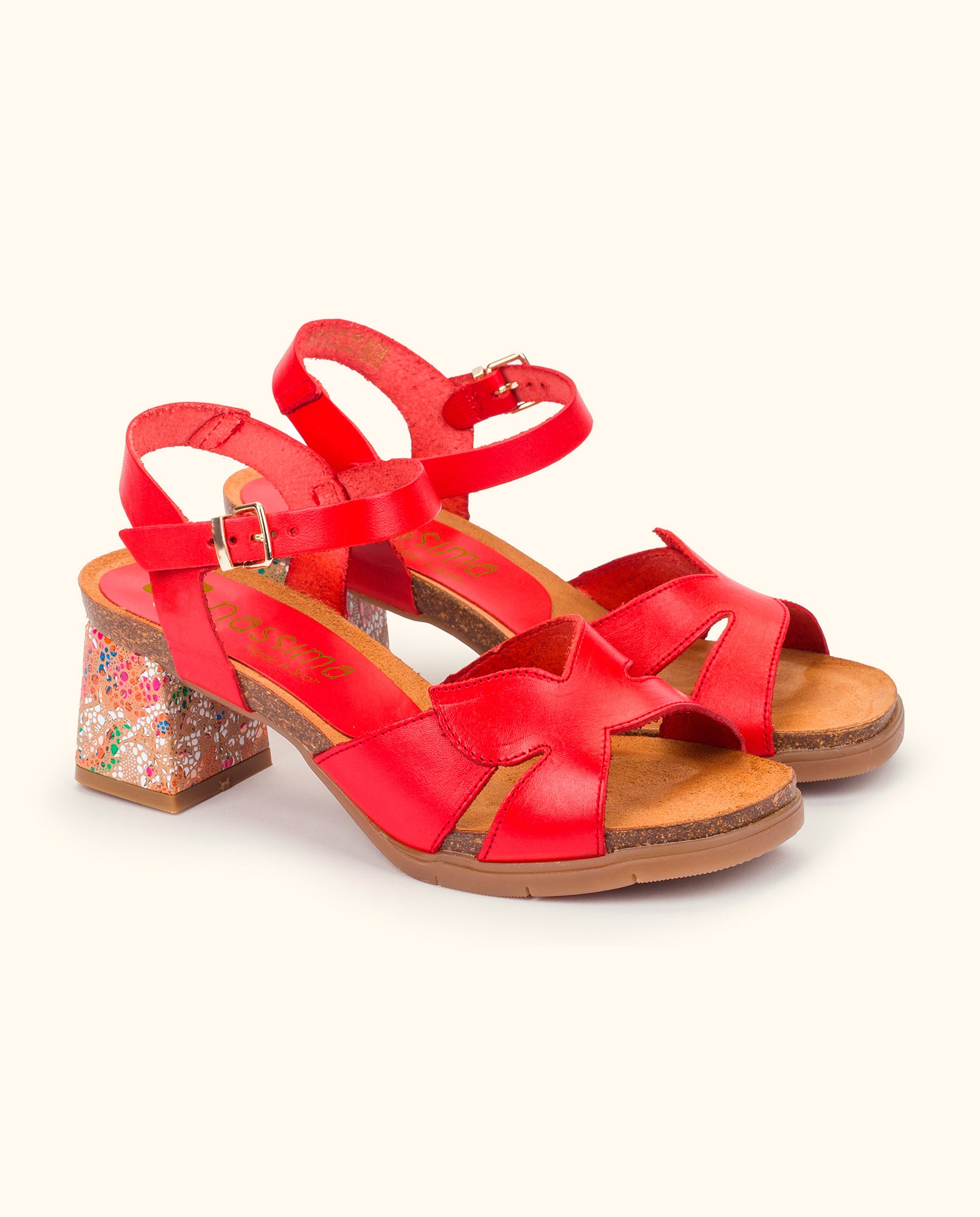 Heeled sandal ZAHARA-013 red