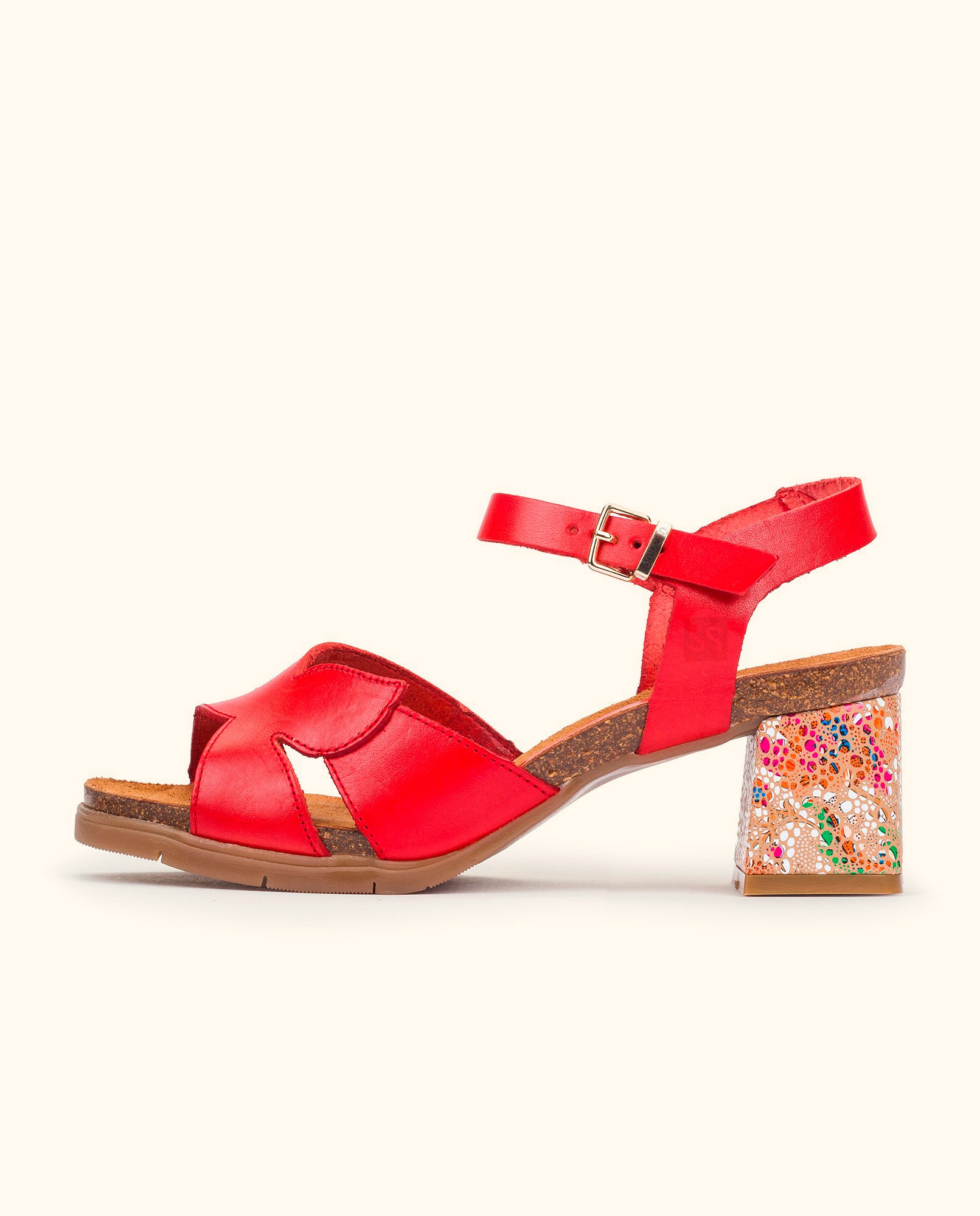 Heeled sandal ZAHARA-013 red