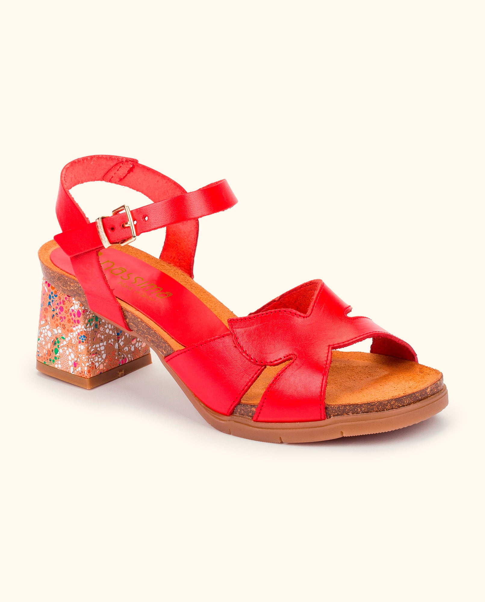 Heeled sandal ZAHARA-013 red